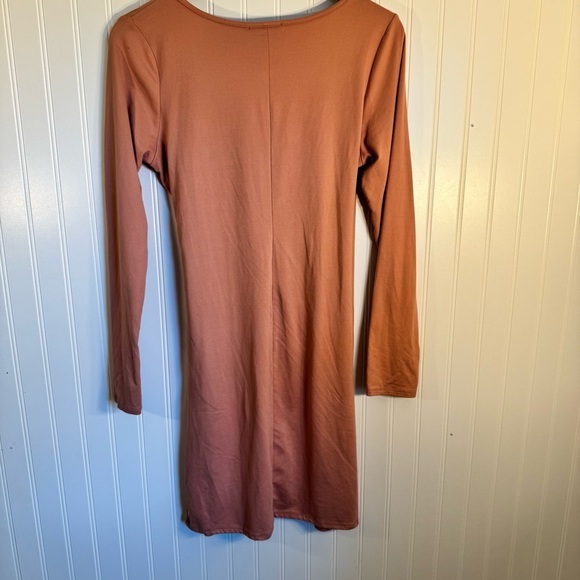 Ambiance Women’s Pink Long Sleeve Soft Wrap Dress Size Large - Picture 4 of 10